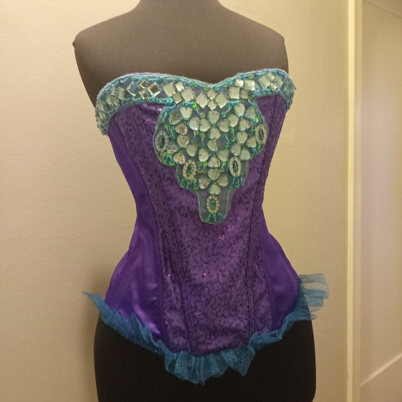 Mermaid Oceana Goddess of the Ocean Women's stretchy purple bustier size medium - Picture 6 of 6